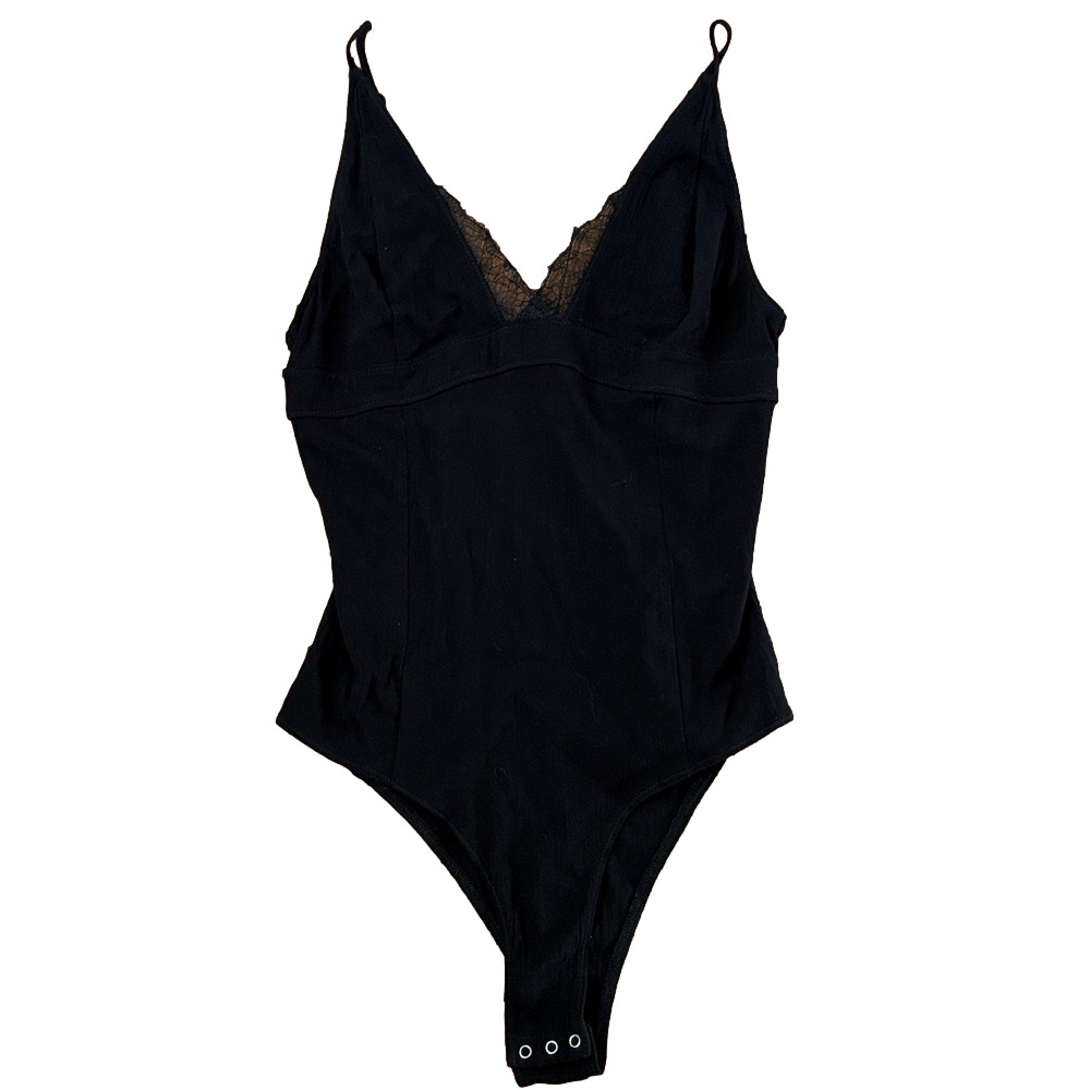 Free People Black Bodysuit Size Medium